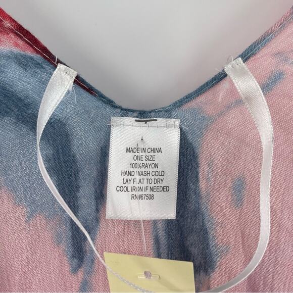 COLLECTION EIGHTEEN Wrap Scarf NWT Warm Pink Multi Spring Lightweight Colorful - Picture 8 of 14